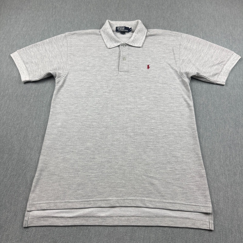 Vintage Polo Ralph‎ Lauren Polo Shirt Mens XL Gray Pony Classic Fit Made In USA